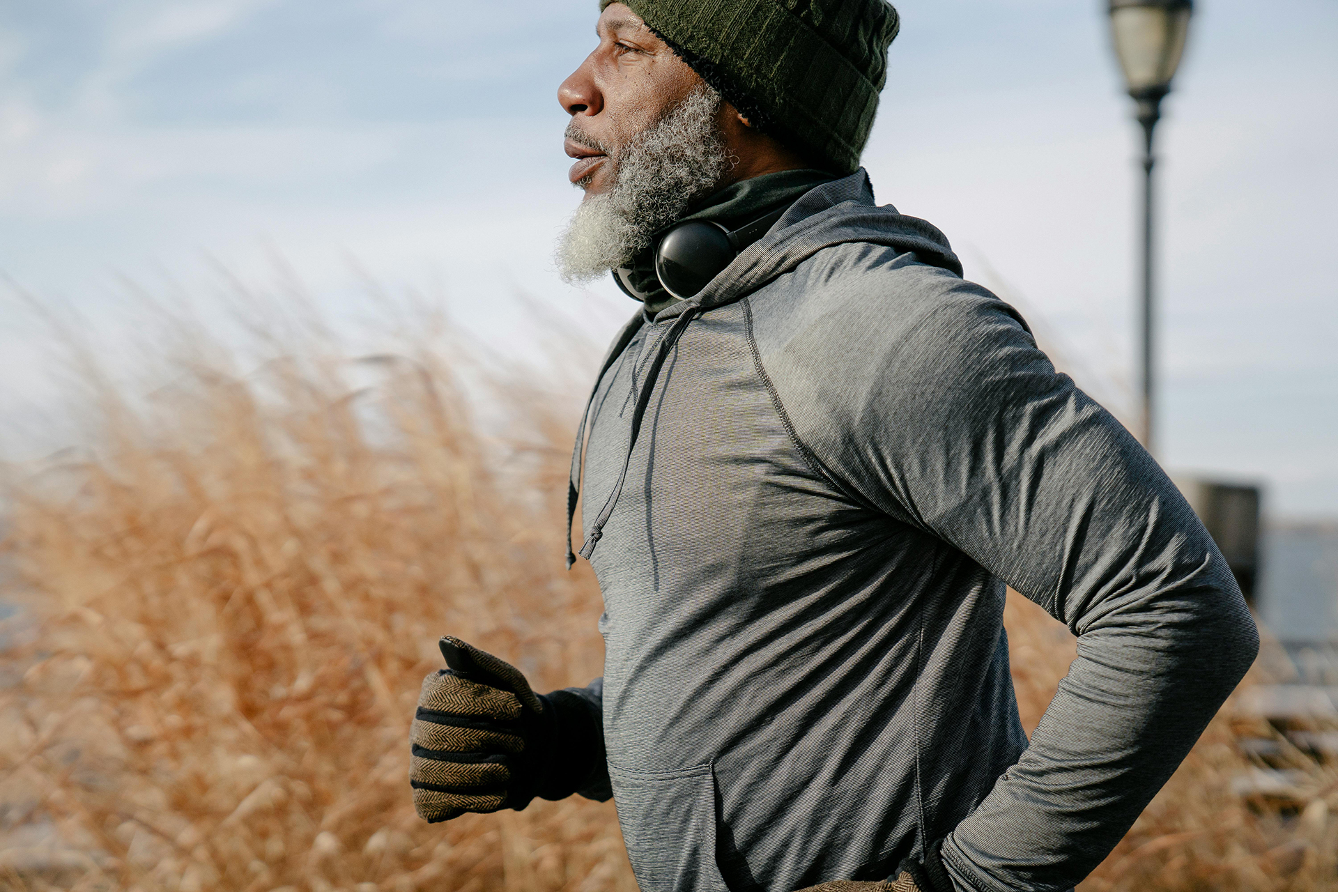 older man jogging