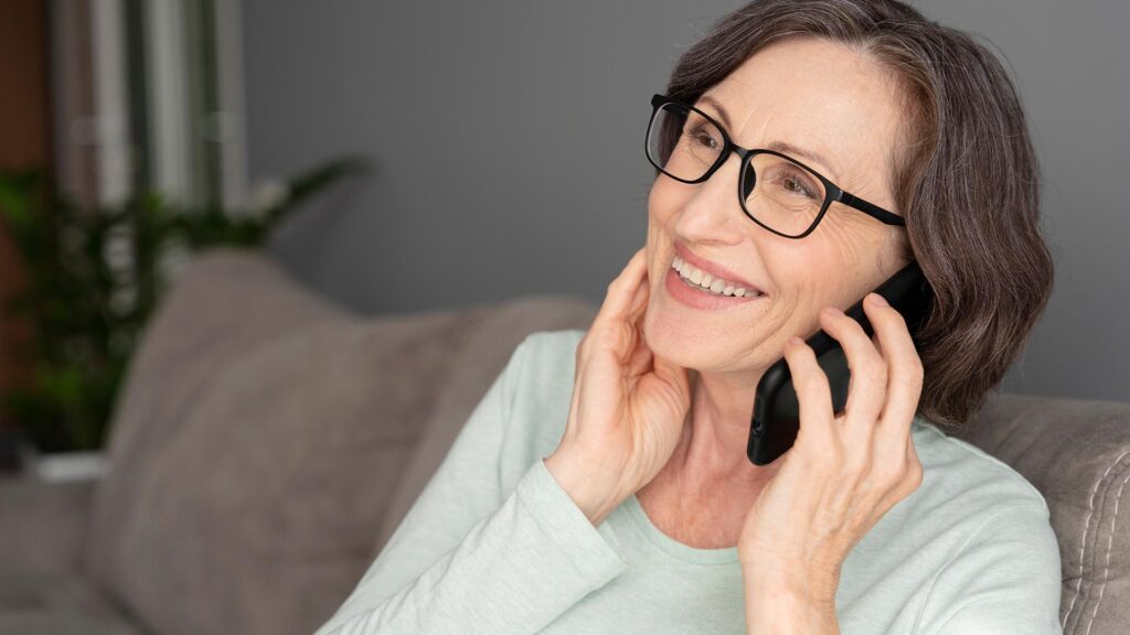 woman talking on phone